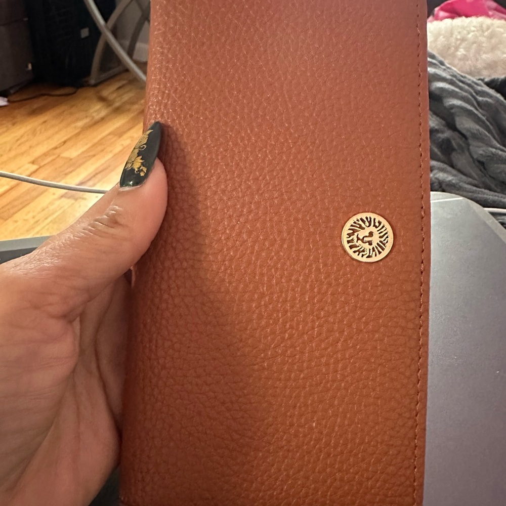 Anne Klein Textured Wallet with Gold Accent